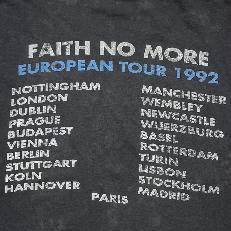 FAITH NO MORE EUROPEAN TOUR 1992 EURO FITS LARG