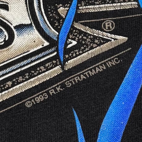 HARLEY DAVIDSON 1993 BLUE V FLAME BIG EMBLEM OKLAHOMA CITY XL 5592