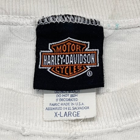 HARLEY DAVIDSON FLAME EMBLEM LOGO VICTORVILLE CALIFORNIA LS WHITE XL 7324