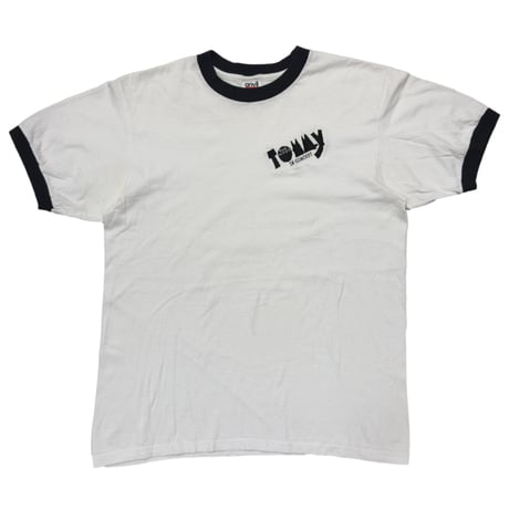 THE WHO TOMMY IN CONCERT EMBROIDERY LOGO RINGER TEE WHITE/BLACK anvil LARGE 4038
