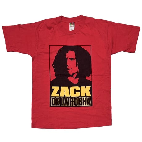 ZACK DE LA ROCHA 00s PRINT RED FRUIT OF THE LOOM LARGE 9525