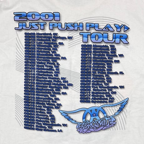 AEROSMITH SORAYAMA 2001 JUST PUSH PLAY TOUR BOOTLEG WHITE XL 9630