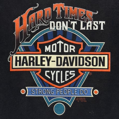 HARLEY DAVIDSON 1991 3D EMBLEM HARD TIMES LARGE 1389