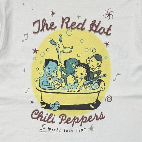 RED HOT CHILI PEPPERS ONE HOT MINUTE WORLD TOUR 1997 BATHROOM WHITE FITS LARGE 0839