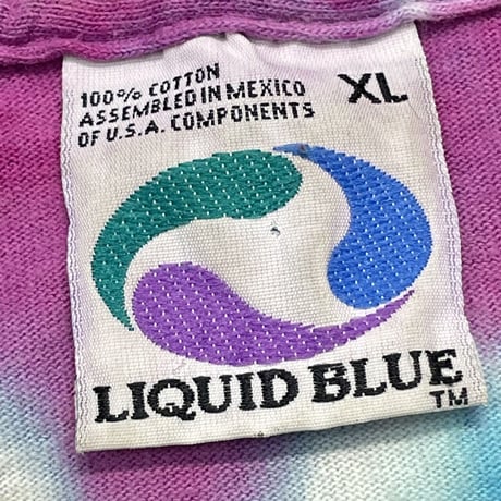 GRATEFUL DEAD 1995 LIQUID BLUE SKULL & ROSES TIE DYE XL 0024