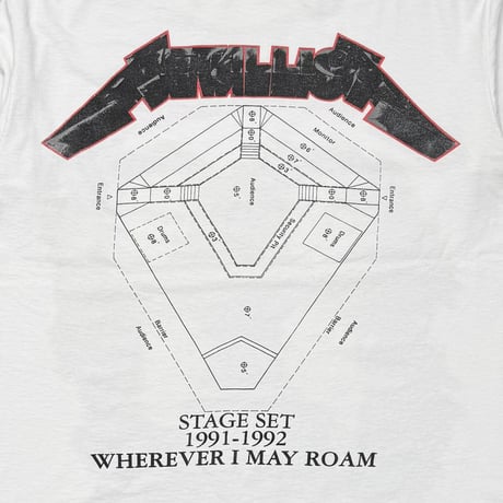 METALLICA 4 FACE BACK STAGE SET 1991-92 WHEREVER I MAY ROAM METALLICA TAG XL 7534