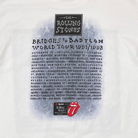 ROLLING STONES BRIDGES TO BABYLON WORLD TOUR 1997 WHITE ANVIL XL 4940