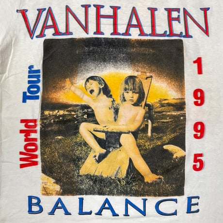 VAN HALEN BALANCE WORLD TOUR 1995 BOOTLEG WHITE SHORT HILLS TEE XL 9106