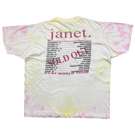 JANET JACKSON 93-94 WORLD TOUR BOOTLEG TIE DYE HORIZON FITS XL 1867