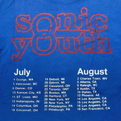 SONIC YOUTH WASHING MACHINE BLUE FRUIT OF THE LOOM MEDIUM 8140