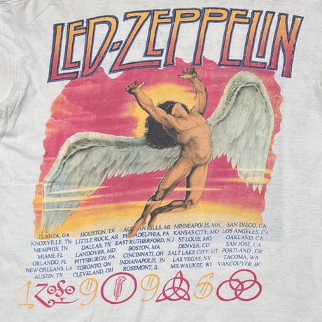 LED ZEPPELIN NO QUARTER WORLD TOUR 1995 ZOSO WHITE FITS XL 3631