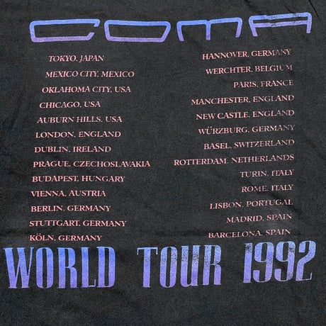GUNS N' ROSES COMA WORLD TOUR 1992 FITS XL 8117