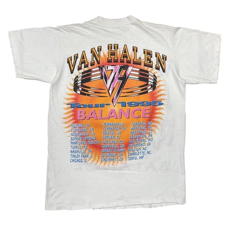 VAN HALEN BALANCE WORLD TOUR 1995 BOOTLEG WHITE SHORT HILLS TEE XL 9106