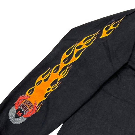 HARLEY DAVIDSON LOVE RIDE ARM FLAME POCKET LS LARGE 8658