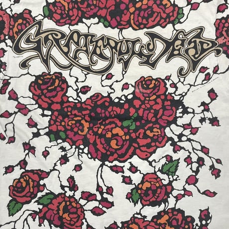 GRATEFUL DEAD 1992 ROSE SKULL OVP WHITE LIQUID BLUE XL 8150