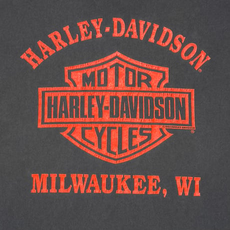 HARLEY DAVIDSON 	ARM FLAME BACK RED EMBLEM MILWAUKEE 1993 MEDIUM 4042