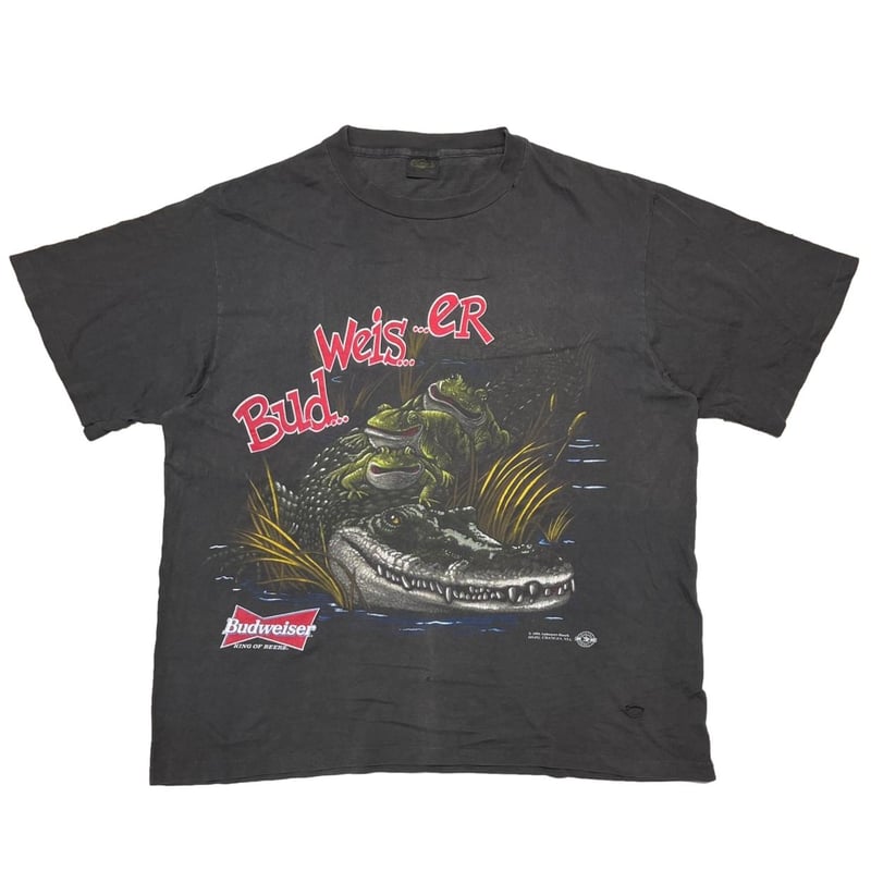 XL‼️Budweiser 1996 FROGS CROCODILE 鬼フェード