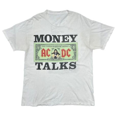 AC/DC 1990 MONEY TALKS WORLD TOUR 1990/91 WHITE FITS XL 0612