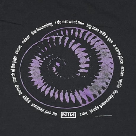 NINE INCH NAILS EMBROIDERY BOX LOGO BACK AMMONITE LEE XL 5623