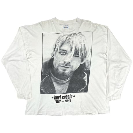 NIRVANA KURT COBAIN MEMORIAL LS WHITE SCREEN STARS XL 3131