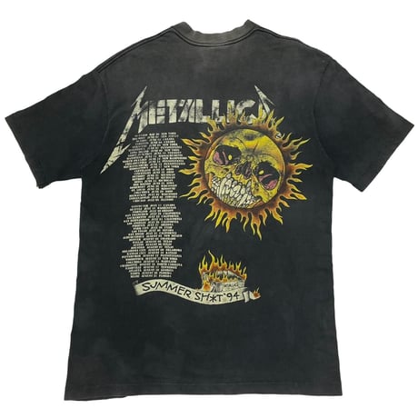 METALLICA PUSHEAD SUMMER SHIRT '94 FLAME SKULL GINAT BY TEE JAYS LARGE