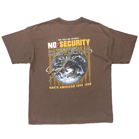 THE ROLLING STONES NO SECURITY TOUR 1999 PADLOCK TONGUE BROWN GILDAN XL 5495