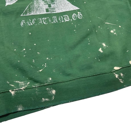 greatLAnd ORIGINAL CLUNKERS CREW NECK SWEAT SHIRT GREEN PAINTED