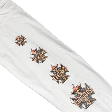 WEST COAST CHOPPERS	FLAMING IRON CROSS BACK CAR LS WHITE FITS XL 0535