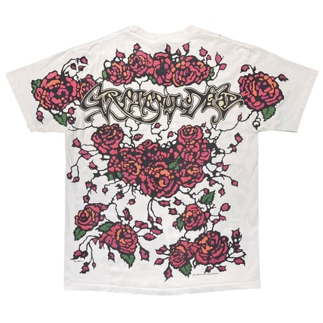GRATEFUL DEAD 1992 SKULL ROSE OVP WHITE LIQUID BLUE XL 6810