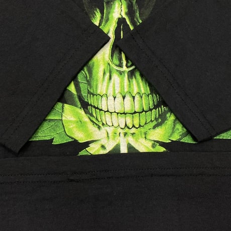 WEED SKULL L/S HOODED TEE 1993 WILD OATS  XL 4082
