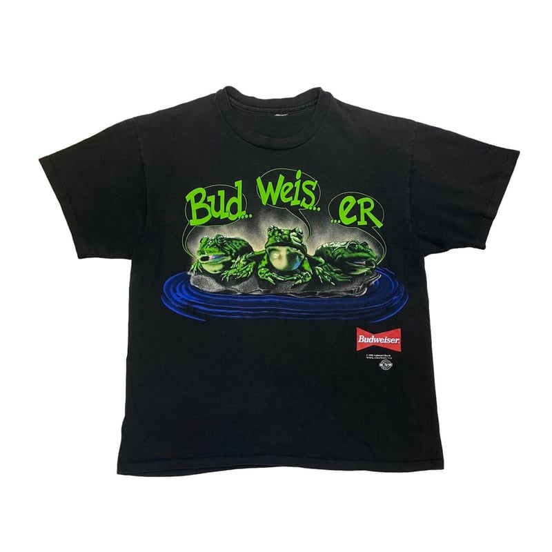 BUDWEISER 1995 3 FROGS YOUR PAD OR MINE ? TEE F