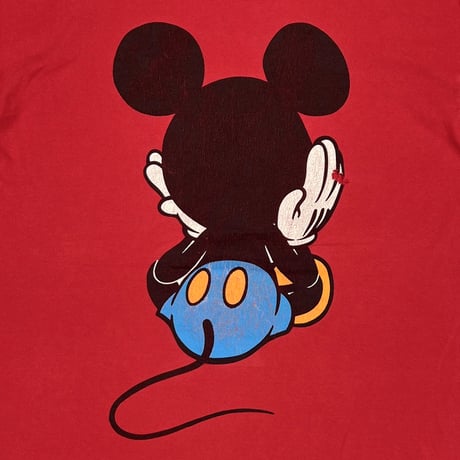 DISNEY VINTAGE MICKEY MOUSE LINK PRINT RED FITS XL 3171