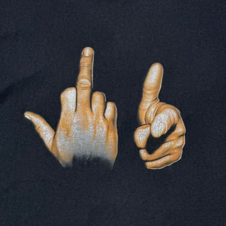 OLD&VINTAGE FUCK YOU HAND SIGN FRUIT OF THE LOOM FITS LARGE 8809