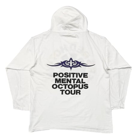 RED HOT CHILI PEPPERS POSITIVE MENTAL OCTOPUS TOUR HOODED LS WHITE FITS XL 0038