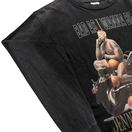 DENNIS RODMAN BAD I WAS WANNA BE HARLEY DAVIDSON LS TEE FIT LIKE LARGE 00928
