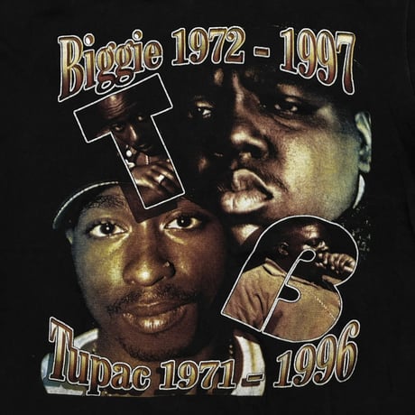 2PAC x THE NOTORIOUS B.I.G. MEMORIAL RAP DESIGN SHORT HILLS TEE XL 0774