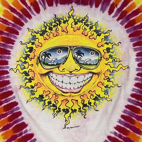 OLD VINTAGE 90S SMILE TIE DYE TOTAL ECLIPSE TEE STEDMAN XL STEDMAN BY HANES 8481