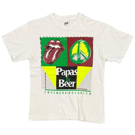 Papas & Beer LIP & TONGUE PEACE MARK WHITE anvil MEDIUM 0183
