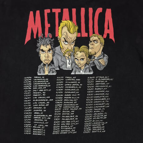 METALLICA CHAVEZ ILLUST 96/97 TOUR TEE BLACK GIANT XL 1999