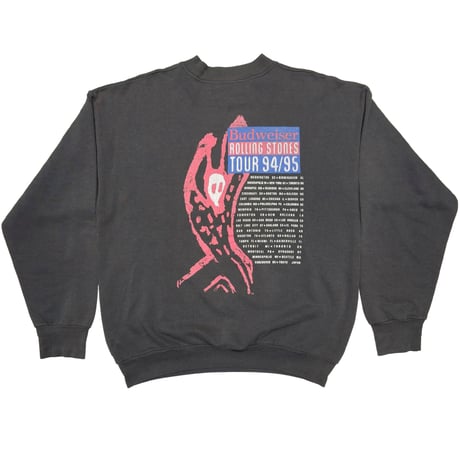 ROLLING STONES SPIKE TONGUE CREWNECK SEWAT FRUIT OF THE LOOM LARGE 4488