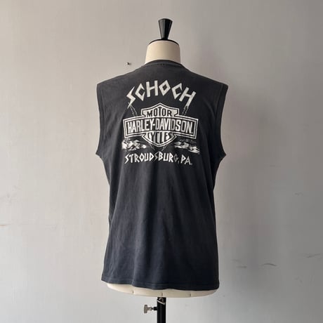 FADE is BEAUTIFUL [No.6]  HARLEY DAVIDSON 80s SCHOCH STROUDSBURG,PA. SLEEVELESS Hanes XL 3555