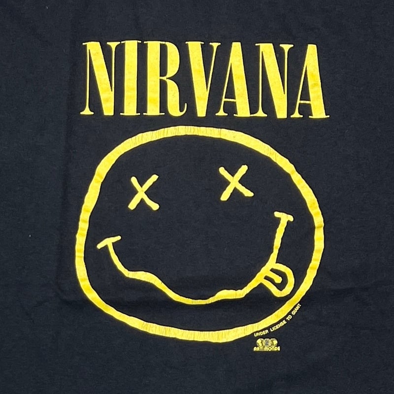 TAAKK　スパンコール　NIRVANA　スマイリーフェイス Amazon | ニルヴァーナ スマイリーフェイス Tシャツ, ブラック