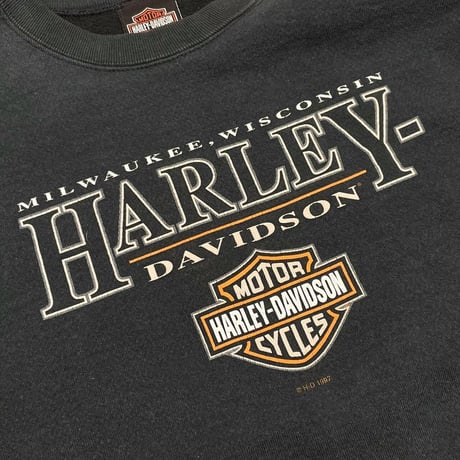 HARLEY DAVIDSON MILWAUKEE, WISCONSIN DOUBLESIDE EMBLEM LOGO CREWNECK SWEATSHIRT XL 4090