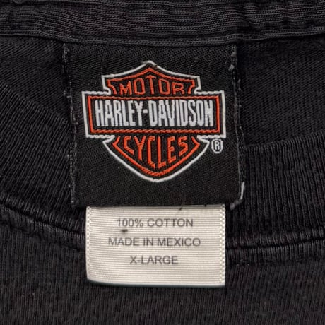 HARLEY DAVIDSON 2002 FLAME SKULL SLEEVES HOLLYWOOD CALIFORNIA USA LS XL 7919