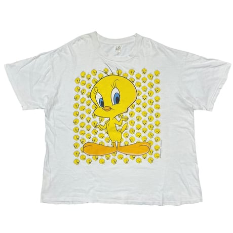 LOONEY TUNES TWEETY 1995 VARIOUS FACE DOUBLE SIDE WHITE FITS XXL 9216