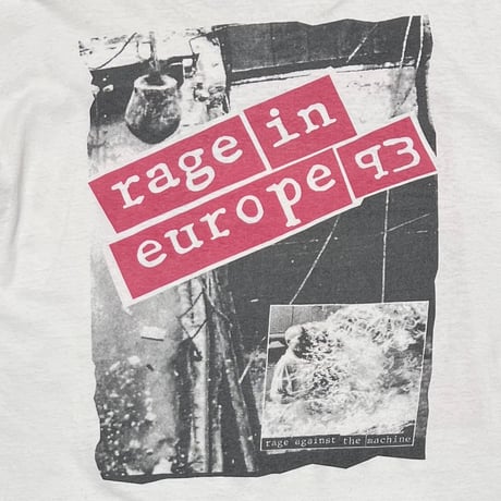 RAGE AGAINST THE MACHINE BOMBTRACK EUROPE 1993 BOOTLEG WHITE FITS XL 2360