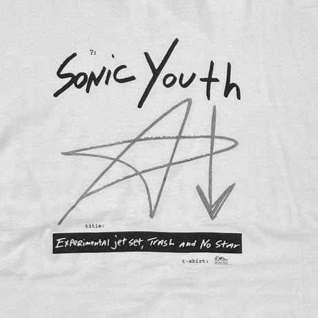 SONIC YOUTH DGC EXPERIMENTAL JET SET, TRASH AND NO STAR WHITE HANES XL 3568
