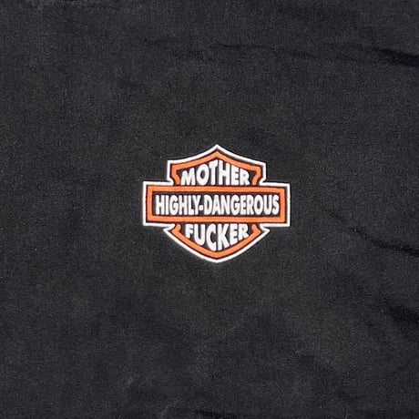 OLD & VINTAGE HARLEY DAVIDSON BOOTLEG MOTHER FUCKER HIGHLY-DANGEROUS HELLOHOLE HANES LARGE 5903