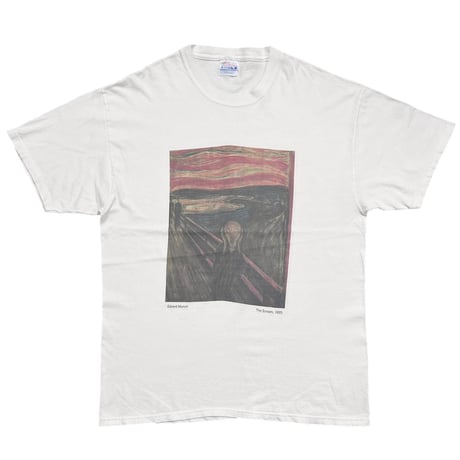 Edvard Munch The Scream Y2K WHITE Hanes LARGE 6401