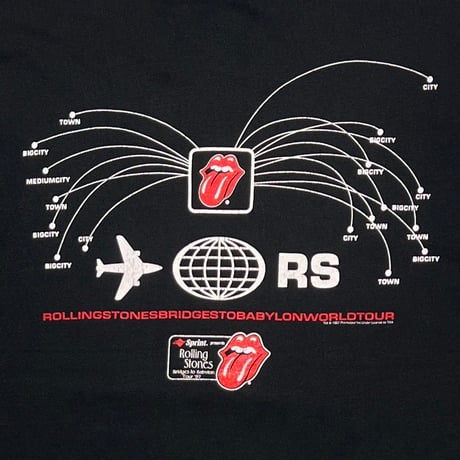 ROLLING STONES BRIDGES TO BABYLON LIP & TONGUE RS AIR PLANE FITS L-XL 0204